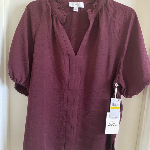 CeCe Women's Burgundy Top - Picture 1 of 4